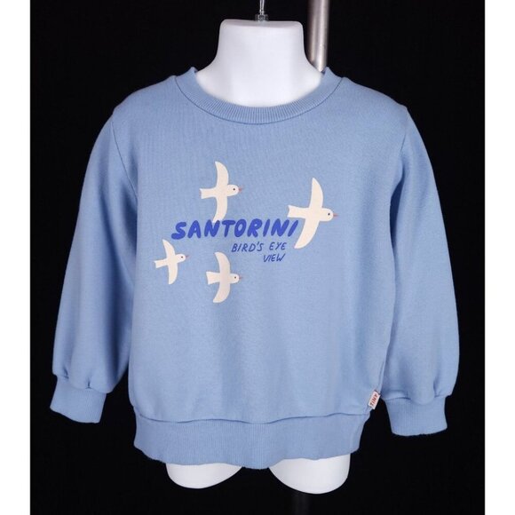 TINYCOTTONS Kids Santorini Birds Sweatshirt Size 4Y Blue - Picture 2 of 16